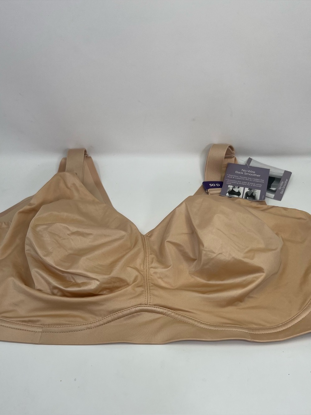Catherines Intimates No-Wire Back Smoother Bra Size 50D Nude No Wire No Pad New